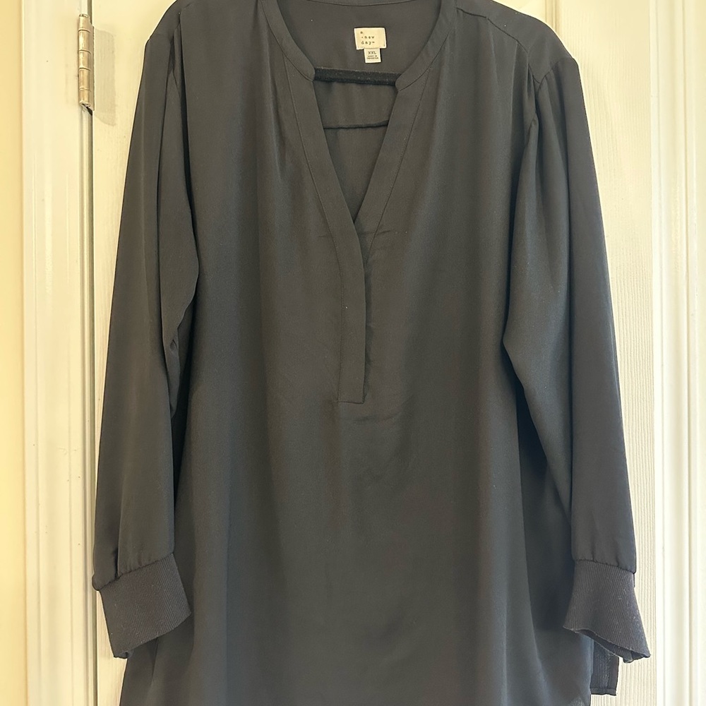a new day Black Tunic Top